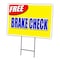Signmission Free Brake Check Yard Sign & Stake outdoor plastic coroplast window, C-2436 Free Brake Check C-2436 Free Brake Check - alternate 1